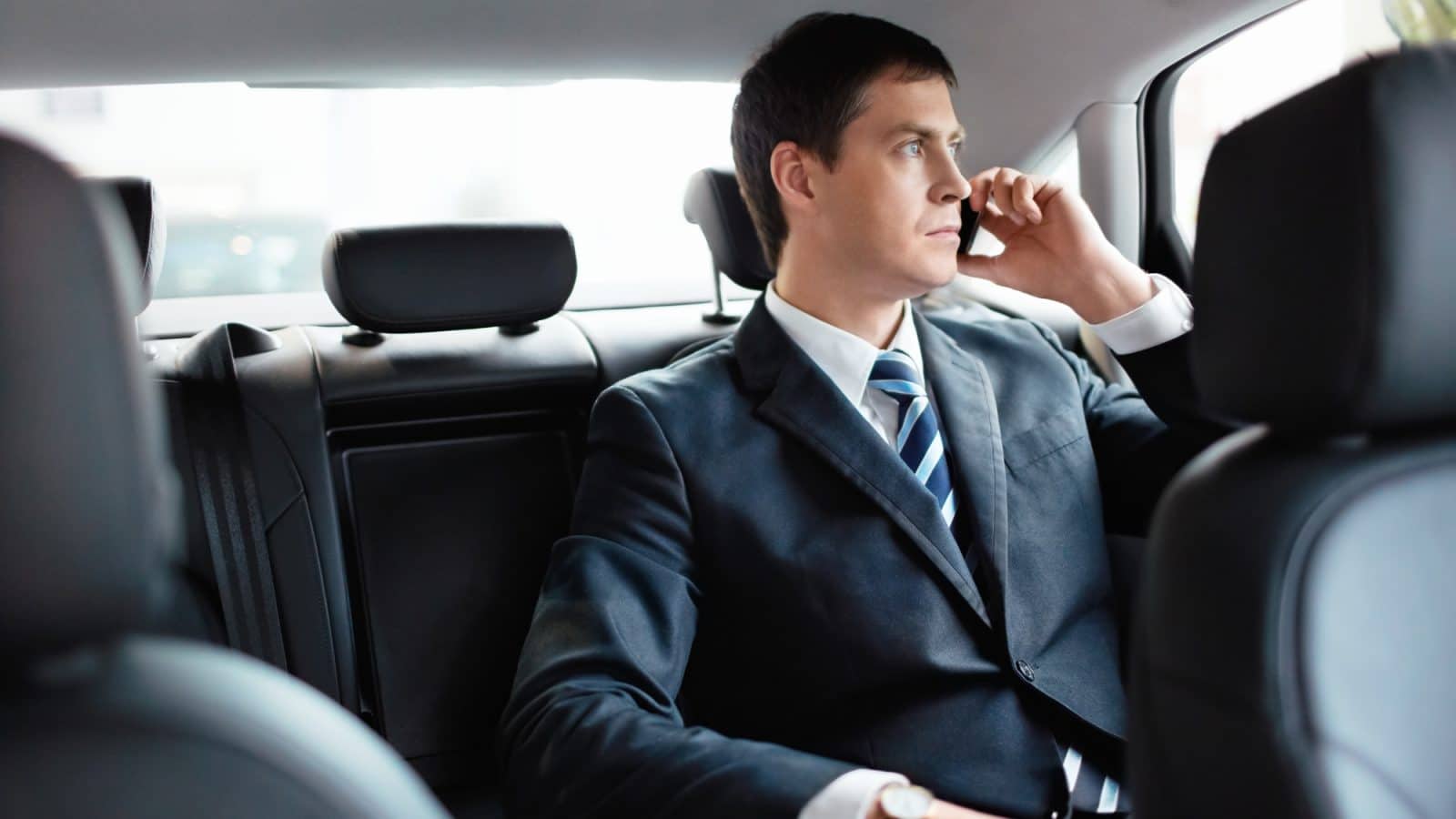 Businessman in a car